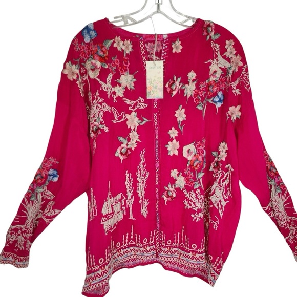 Johnny Was heavily embroidered  Elias Blouse NWT - Picture 7 of 14